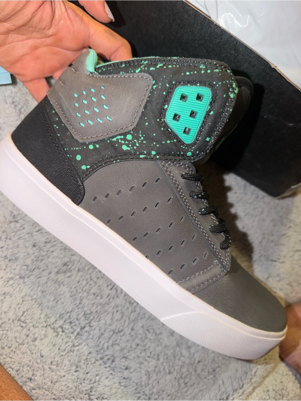 SUPRA Men's High-Top Sneakers in Teal and Gray